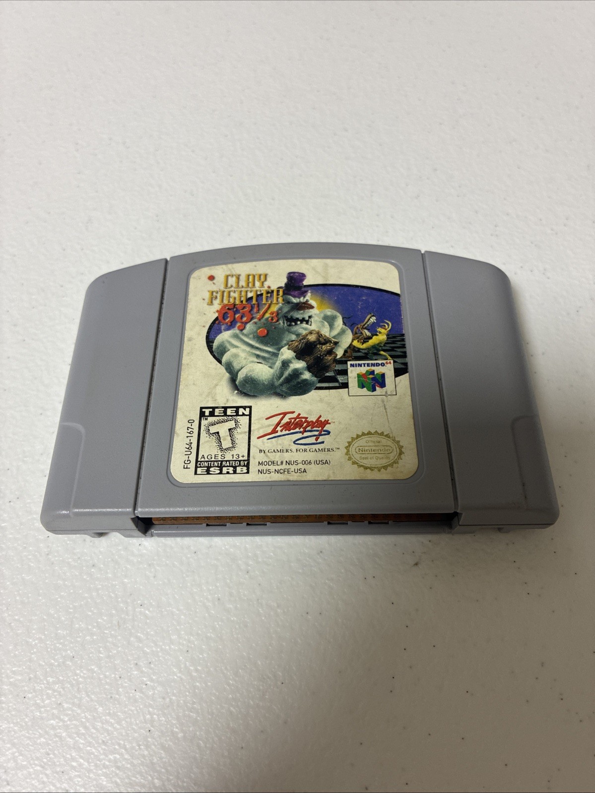 Clay Fighter 63 1/3 Game Cartridge (Nintendo 64, N64, 1997) Authentic TESTED