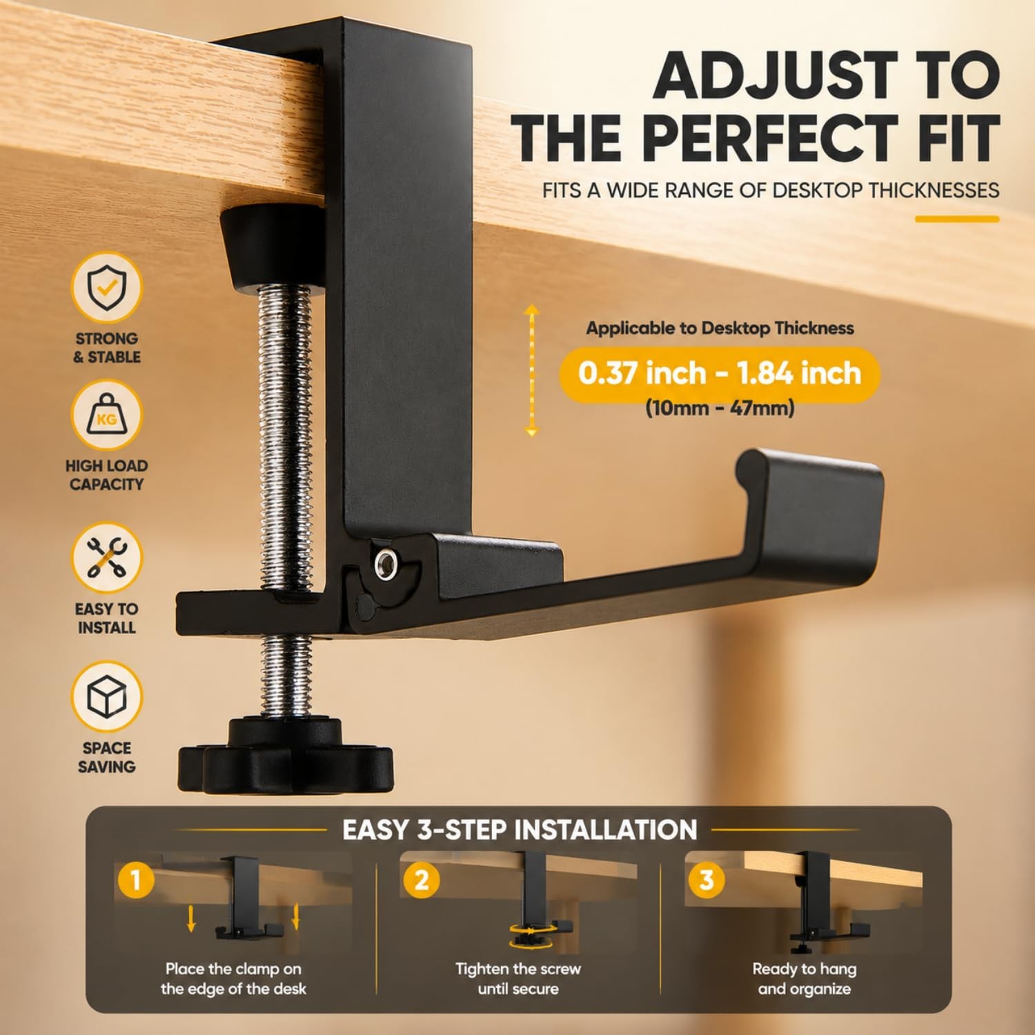 Headphone Stand for Desk, Aluminum Alloy Foldable Headphone Holder Headset S…