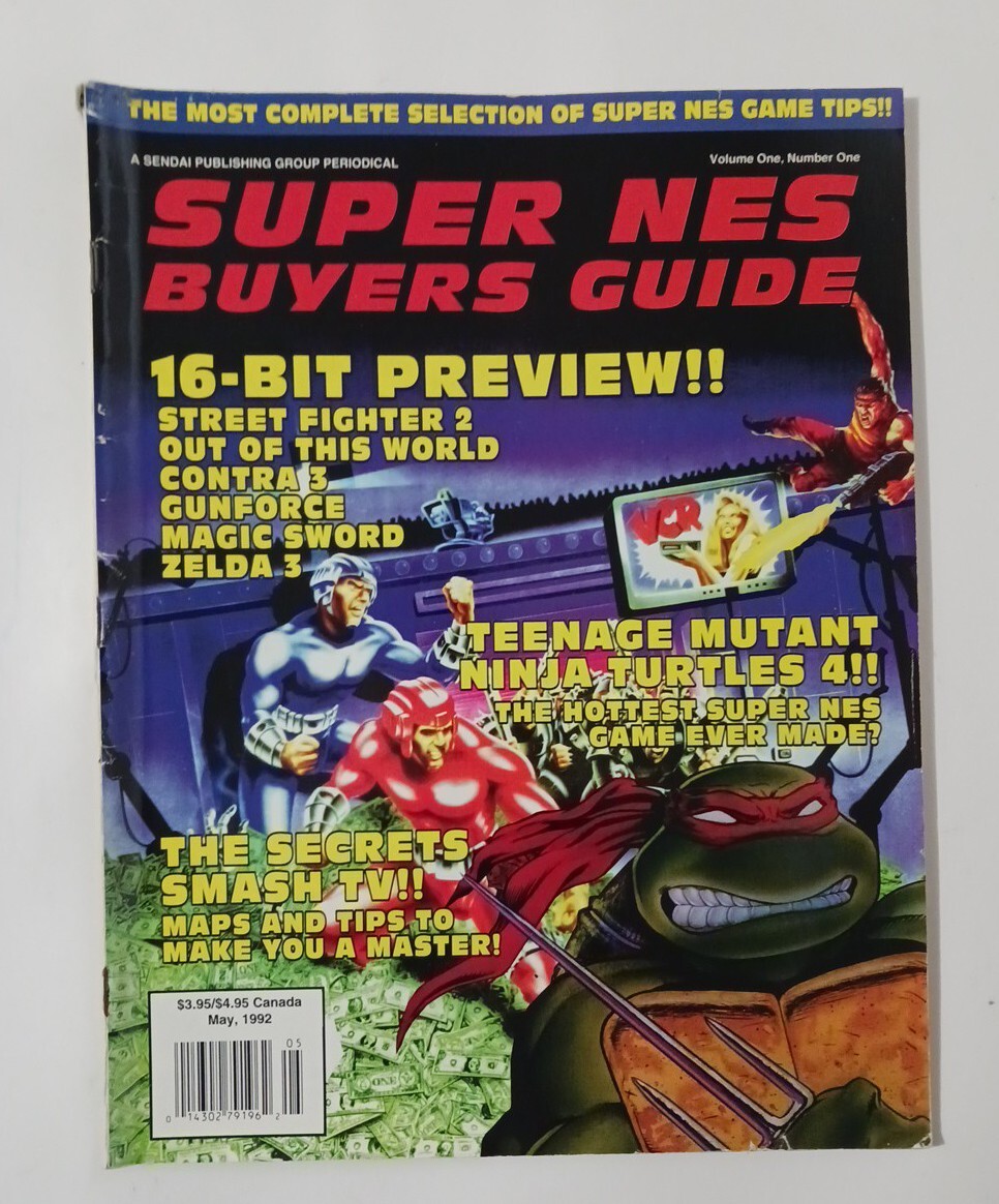 Super NES Buyer’s Guide May 1992 Vol.1 # 1 ,TMNT 4, Street Fighter II, Zelda 3