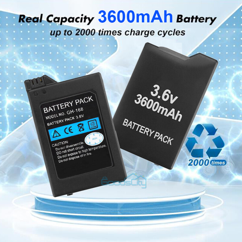 Lot Rechargeable Battery + Charger For PSP 2001 3001 3600mAh 3.6V PSP 2000/3000