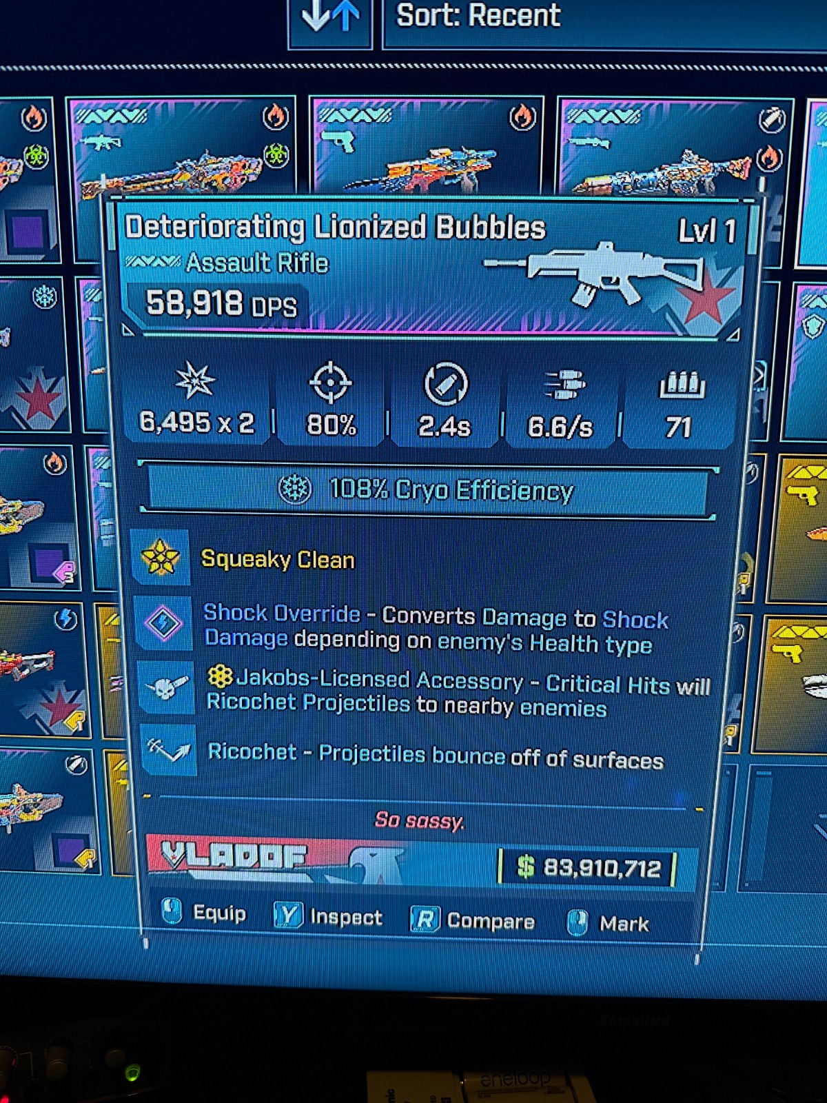 Borderlands 4✨ MODDED LVL 1 ONE BUBBLES RIFLE PEARLESCENT BL4 GEAR ✅PC-PS-XBOX✨