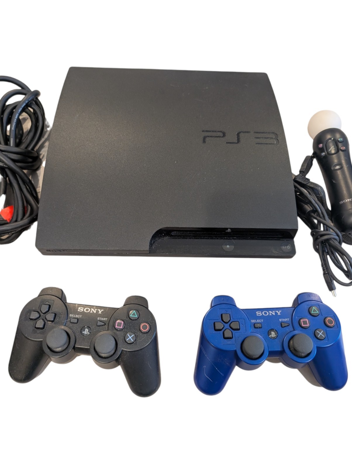 Sony PlayStation 3 PS3 Slim 320GB Console Bundle w/ Controllers & Motion Tested