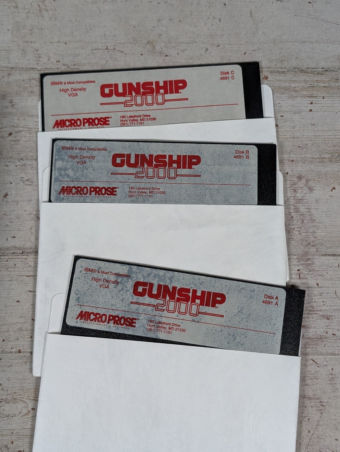 Gunship 2000 IBM PC Video Game Combat Simulation Helicopter Big Box 5″ Floppy