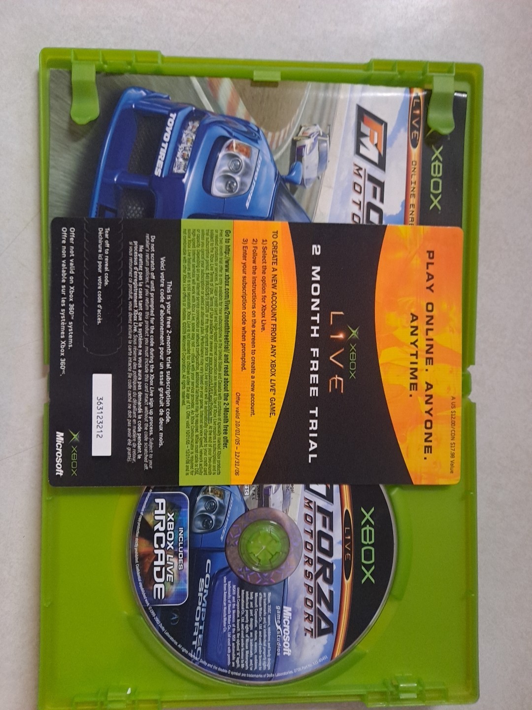 Forza Motorsport (Microsoft Xbox 2005) CIB Complete + Untorn Xbox Live Code Card