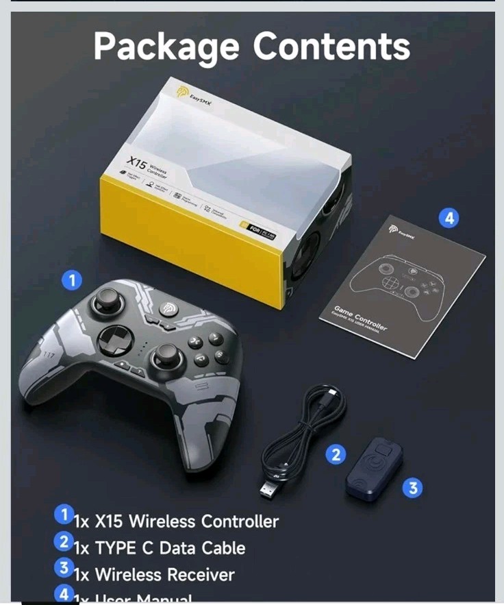 EasySMX X15 Gaming Controller Wireless Bluetooth RBG Back Buttons PC Switch New