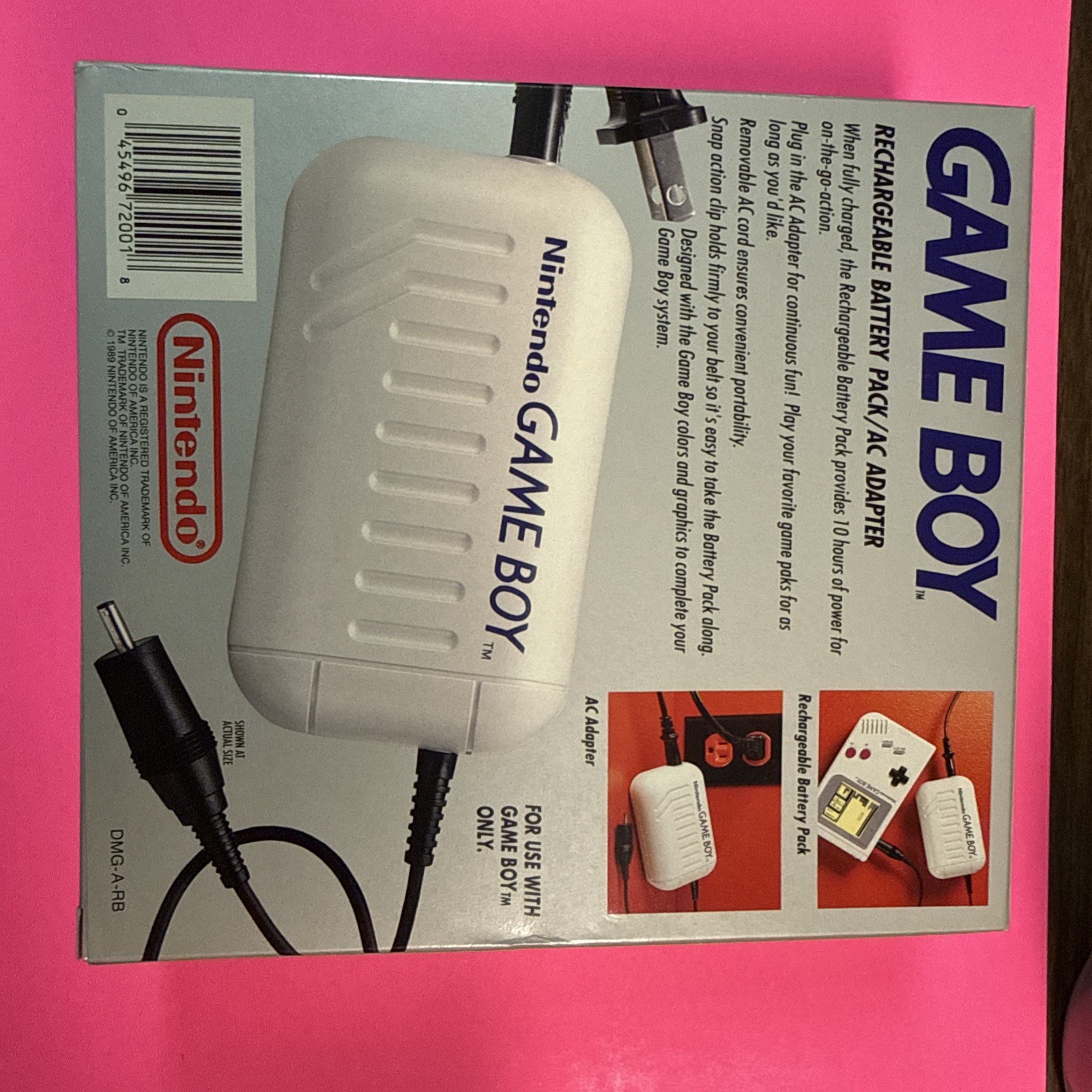 Game Boy Rechargeable Battery Pack AC Adapter DMG-03 • Box & Manual • No battery