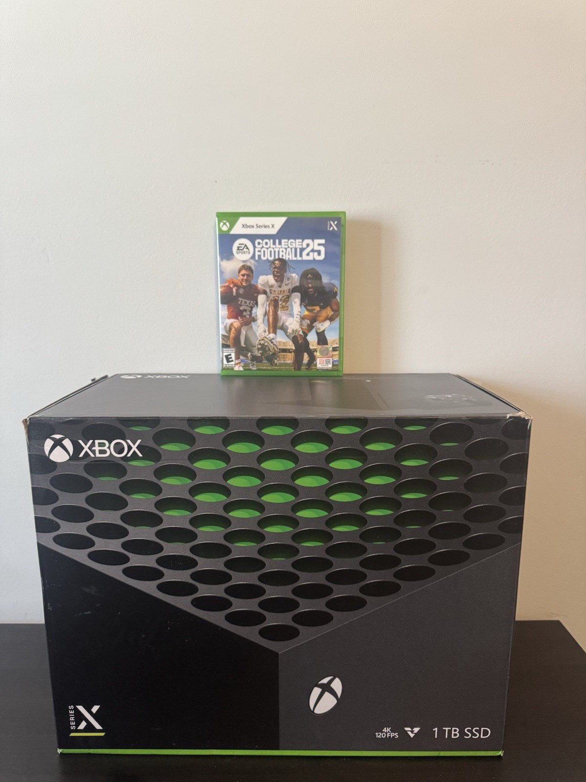 Microsoft Xbox Series X With Two Controllers And College Football 25