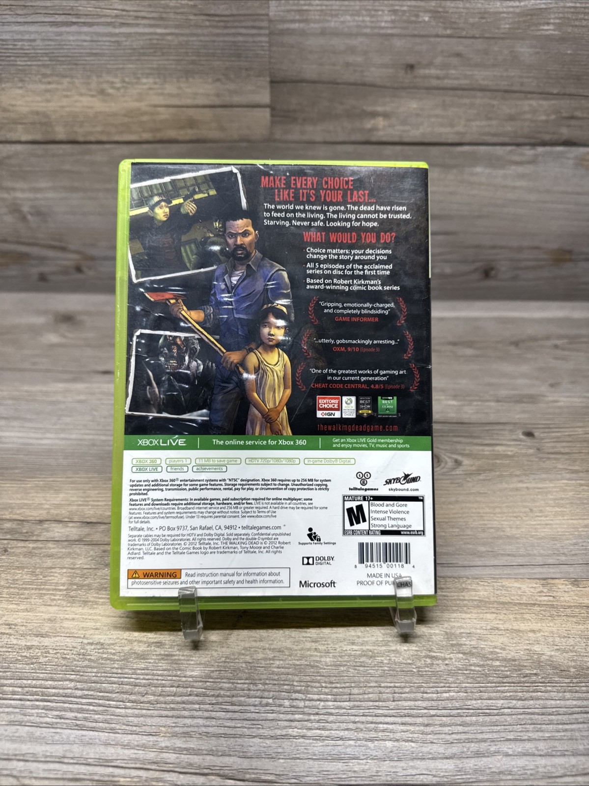 The Walking Dead: A Telltale Games Series CIB W/ Manual – Xbox 360 – TESTED