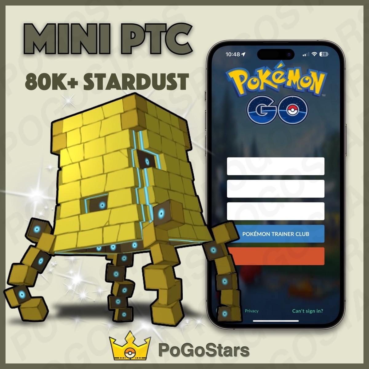 Pokémon Go – Shiny Stakataka – Mini PTC 80K Stardust✨Read Description✨