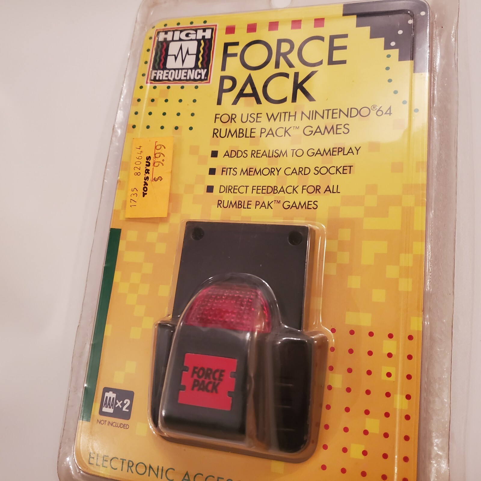 NEW 1997 Force Pack Tremor Rumble Pack Pak Nintendo 64 N64 Mad Catz Toys R US N