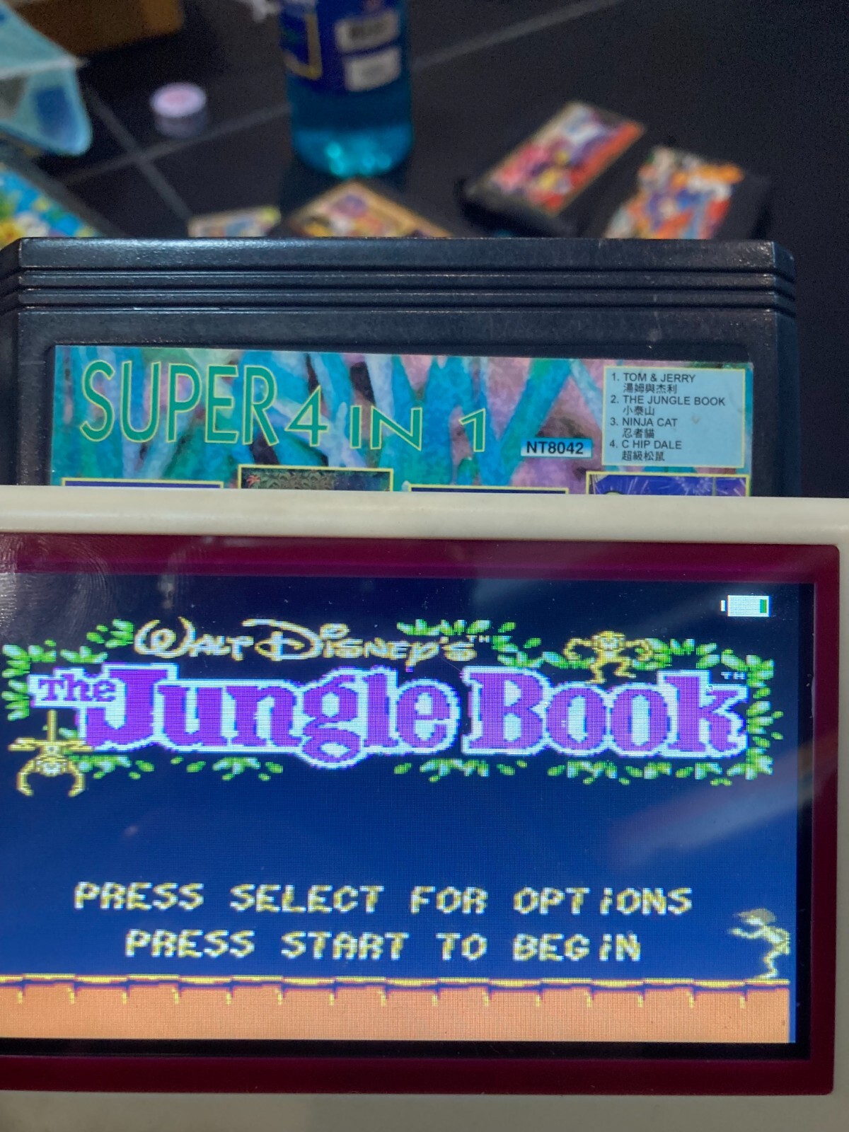 Famicom Game NES NT8042 4in1 Jungle Book,Tom&Jerry,Ship&Dale,Samurai Pizza Cat