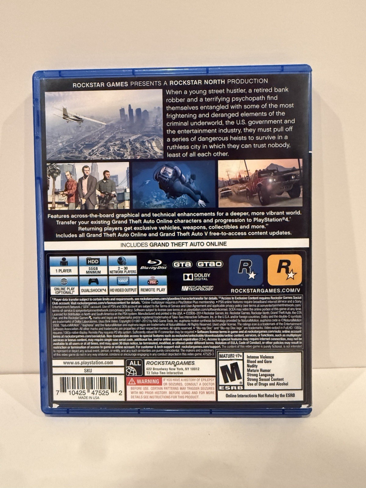 Grand Theft Auto V (Sony PlayStation 4, 2014) w/ Manual – Tested