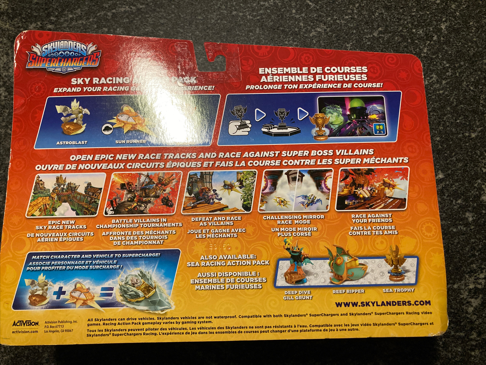SKYLANDER SUPERCHARGERS Sky Racing Action Pack Astroblast Sun Runner Sky Trophy