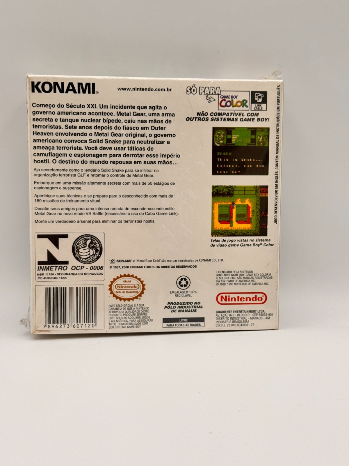 Metal Gear Solid Game Boy Color Gradiente Playtronic Brazil Version Brand New