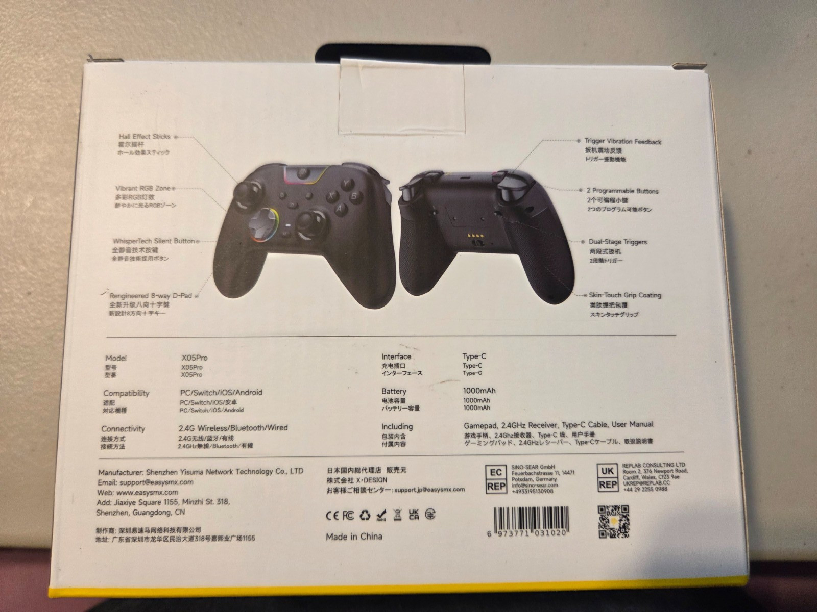 NEW EasySMX X05Pro Wireless Controller – PC/Switch/iOS/Android – Quiet Button