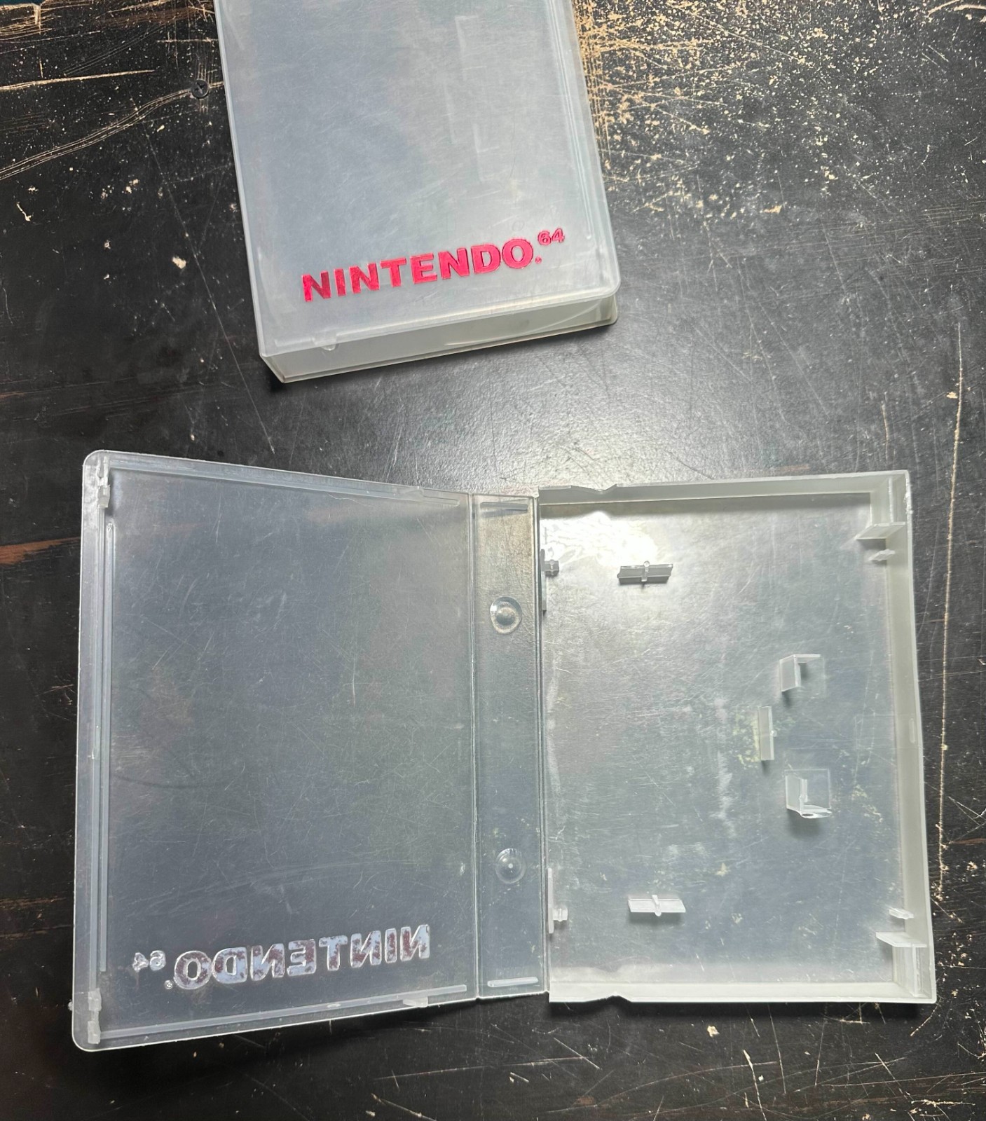 Nintendo 64 Clear Clamshell Case Dust Cover Authentic N64 OEM LOT OF 2