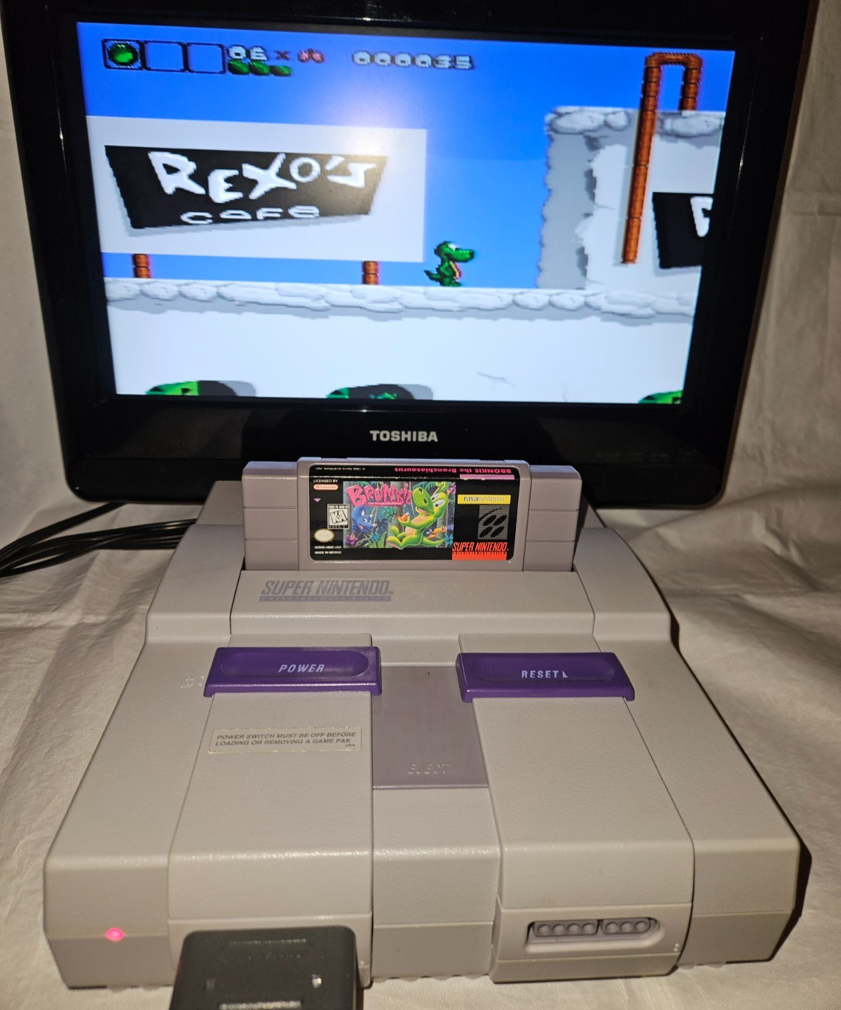 Bronkie the Bronchiasaurus Cartridge Only Authentic SNES Super Nintendo 1995