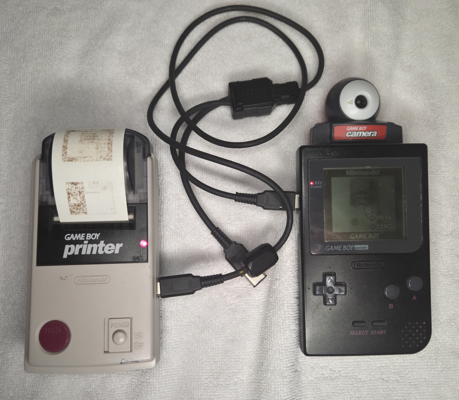 Nintendo Game Boy Camera (Red) & Printer Bundle w/ Cable Link & Manuals