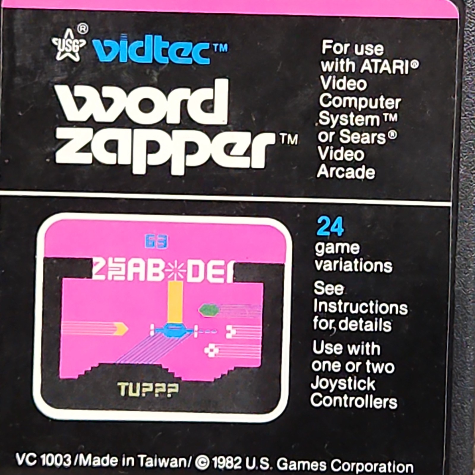 Word Zapper (Atari 2600, 1982) Authentic Cartridge Only