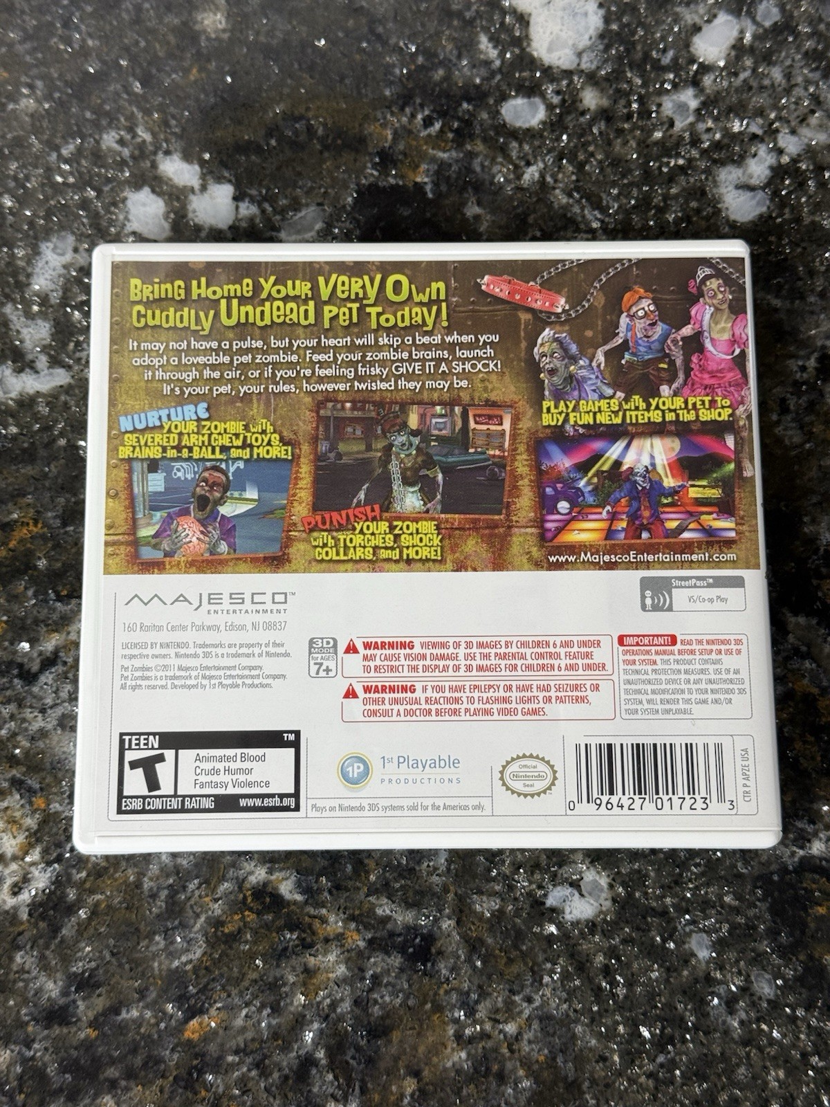 Pet Zombies (Nintendo 3DS, 2011) COMPLETE CIB TESTED NICE!!