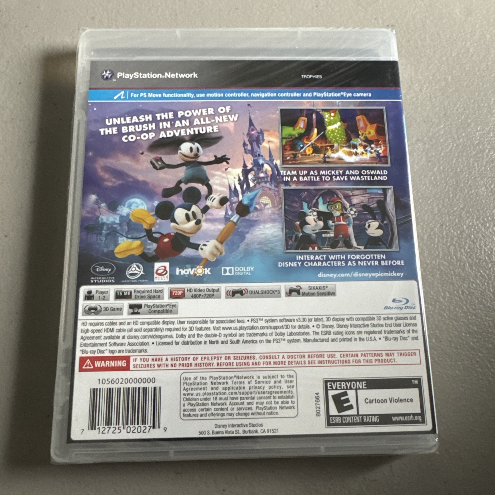Disney Epic Mickey 2: The Power of Two for Playstation 3 – NEW & FACTORY SEALED!