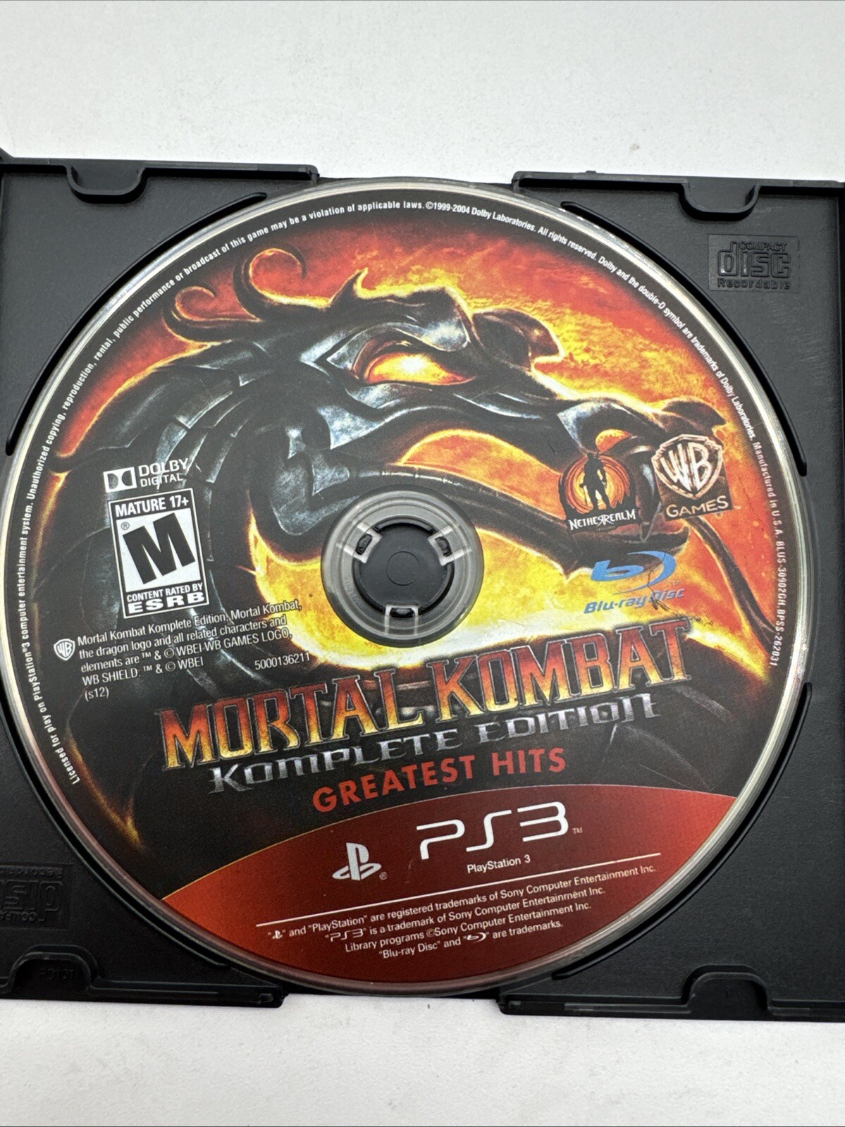 Mortal Kombat Komplete Edition Sony PlayStation 3 PS3 Greatest Hits Disc Only