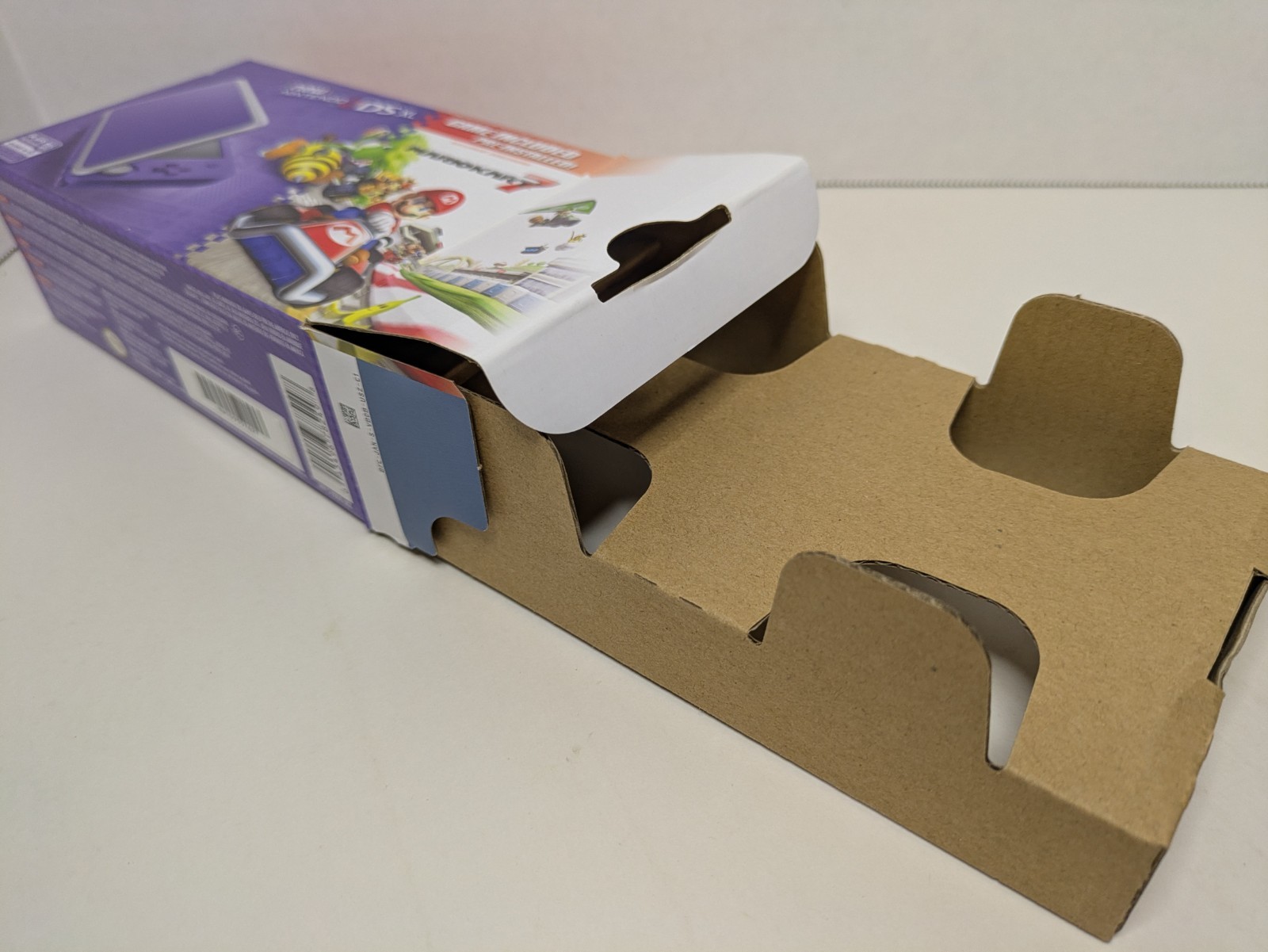 New Nintendo 2DS XL Purple/Silver Mario Kart 7 Box And Cardboard Inserts Only