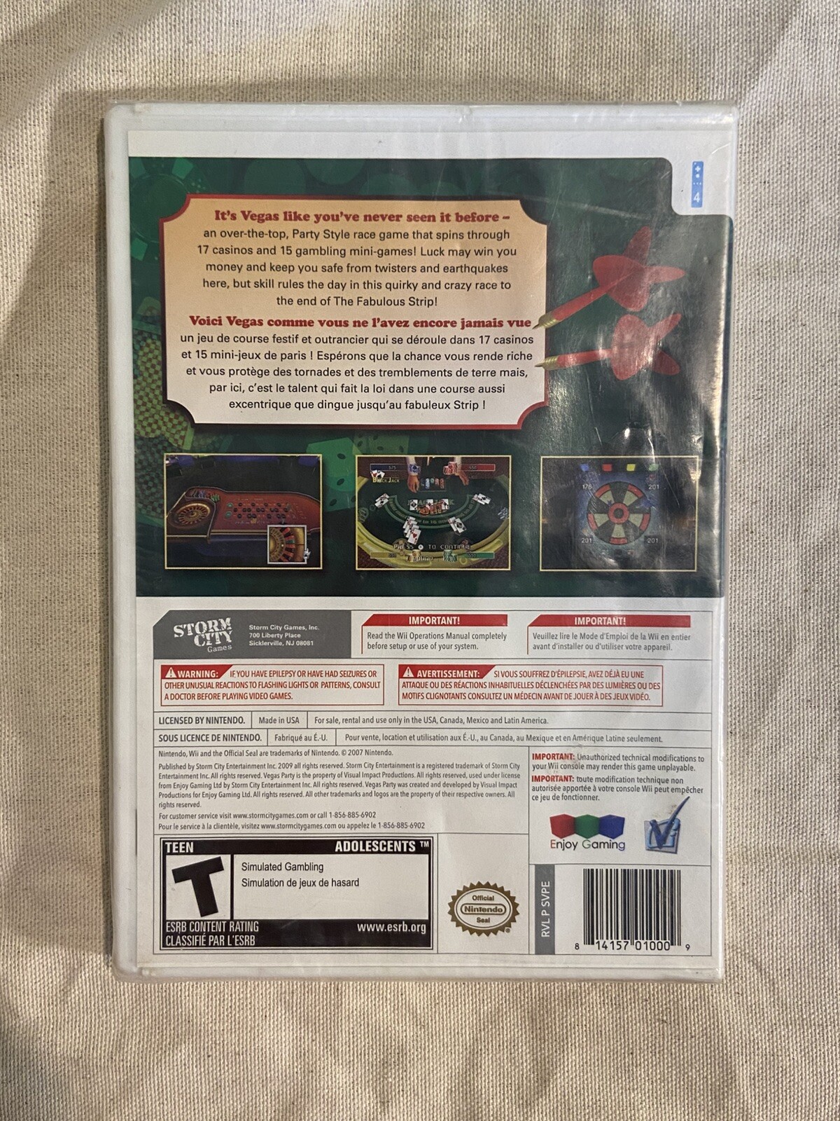 Vegas Party for Nintendo Wii, Brand New, Factory Sealed