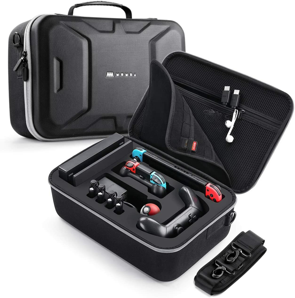 Mumba For Nintendo Switch Carrying Case Large Capacity Hard Travel Friendly Bag