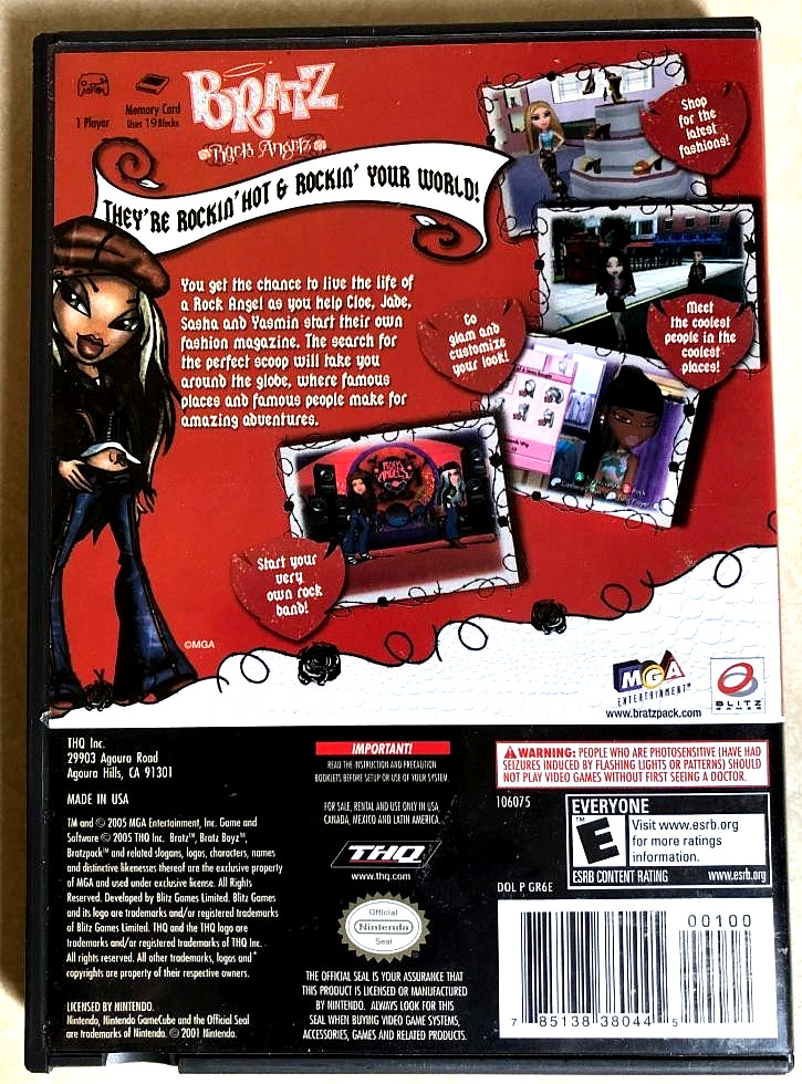 Bratz Rock Angels (Nintendo GameCube, 2005) in Original Box Complete Tested