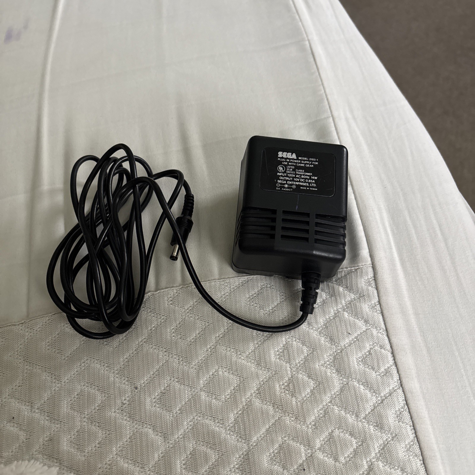 Sega 2103-1 Plug-In Power Supply Cord Charger for Sega Game Gear