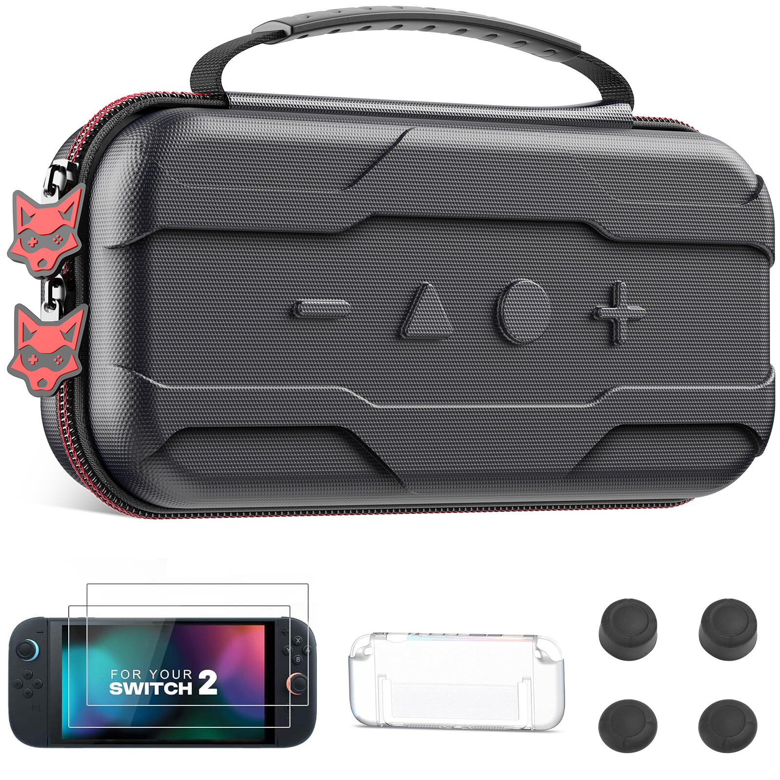 4 IN 1 for Nintendo Switch 2 Accessories w/Carrying Case Screen Protectors+Cover