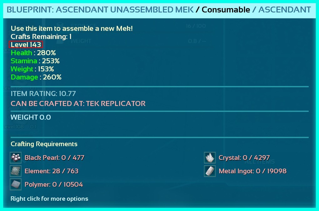 Ark Survival Ascended PC/PS5/XBOX Official PVE Mek Blueprint