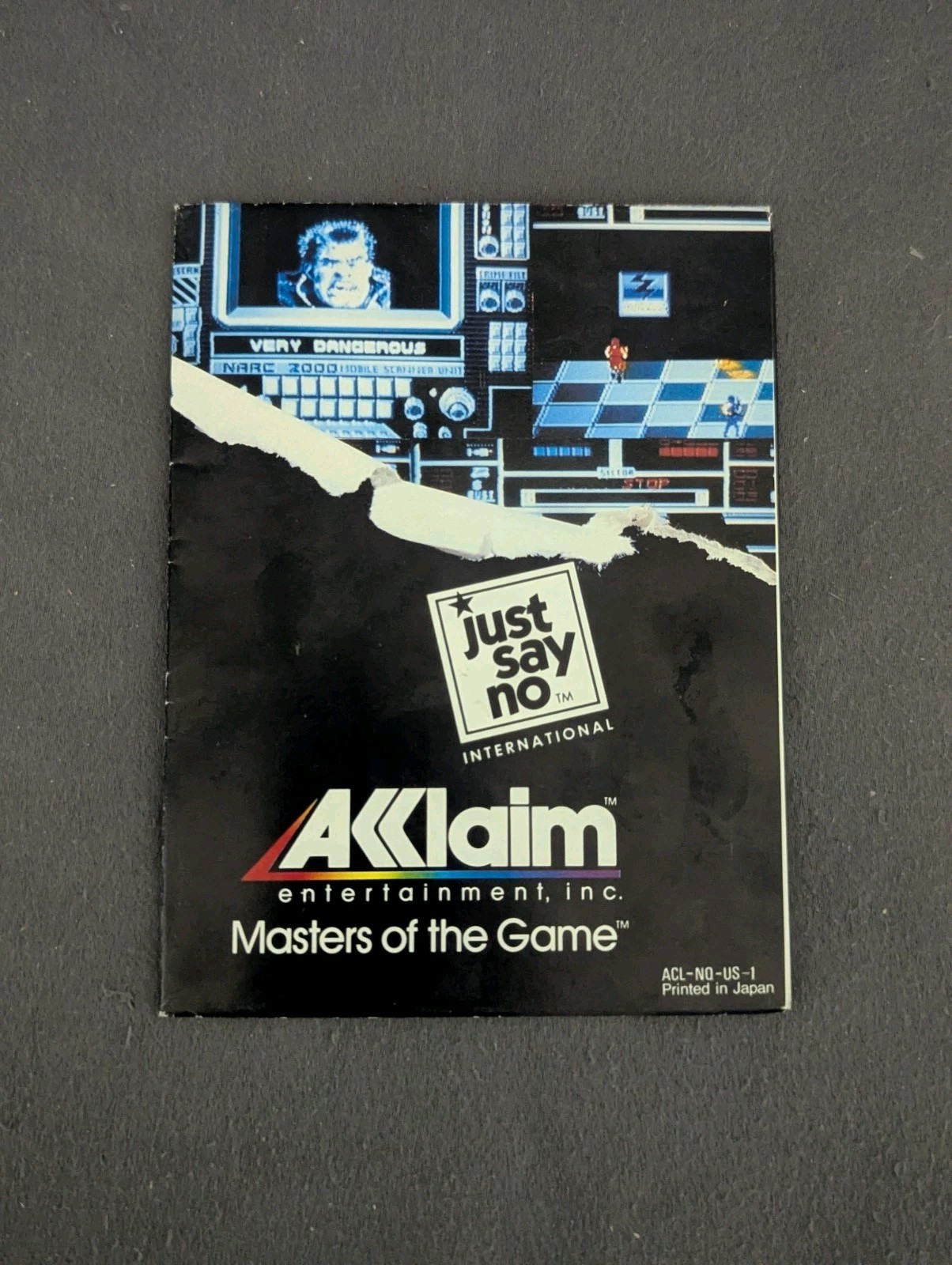 1989 Narc Fold Out Poster Insert NES Nintendo Acclaim