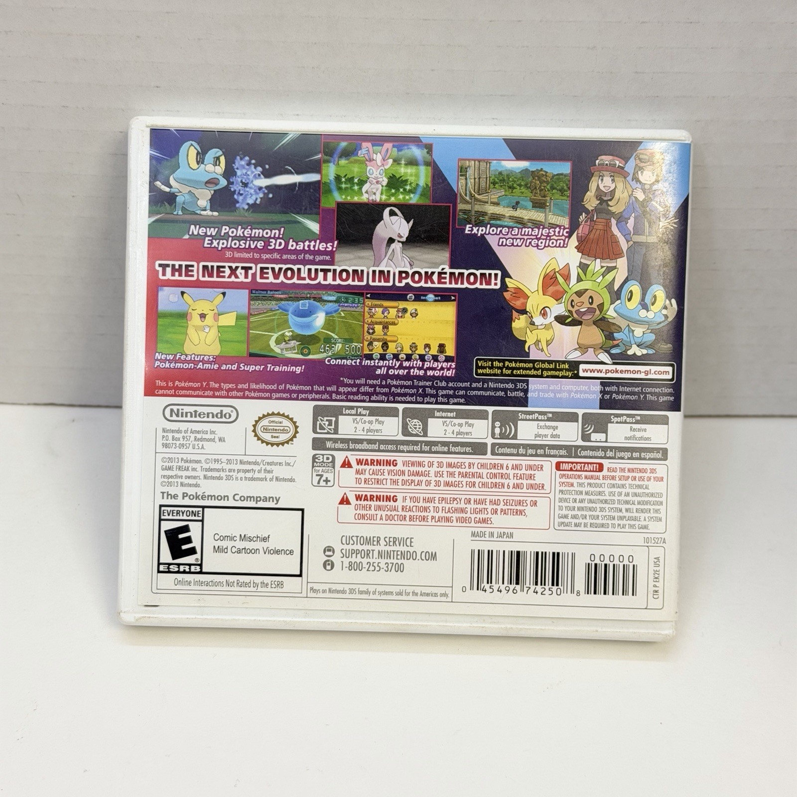 Nintendo 3DS Pokemon Y Complete with Case And Inserts TESTED