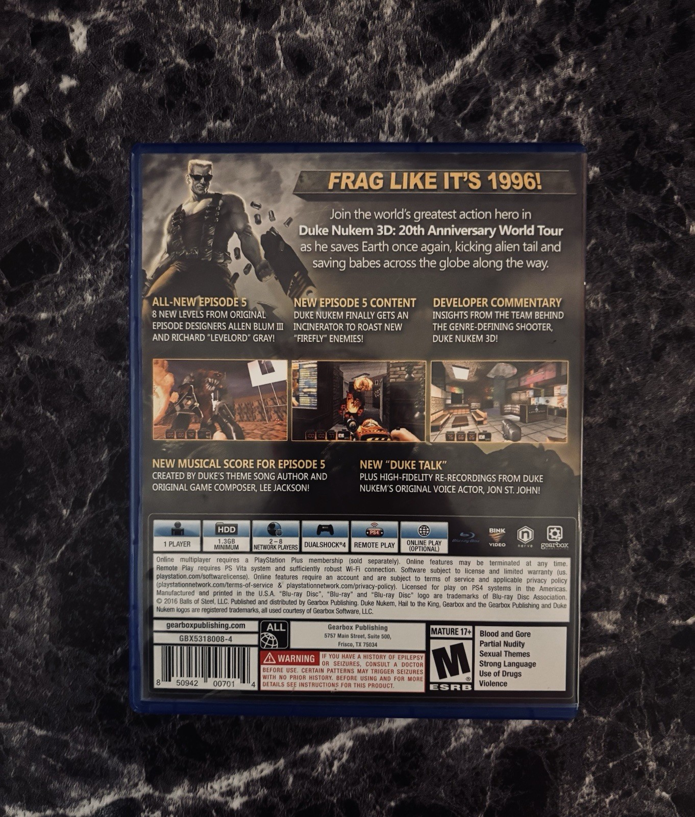 Duke Nukem 3D: 20th Anniversary World Tour, GameStop Exclusive, GORE, PS4