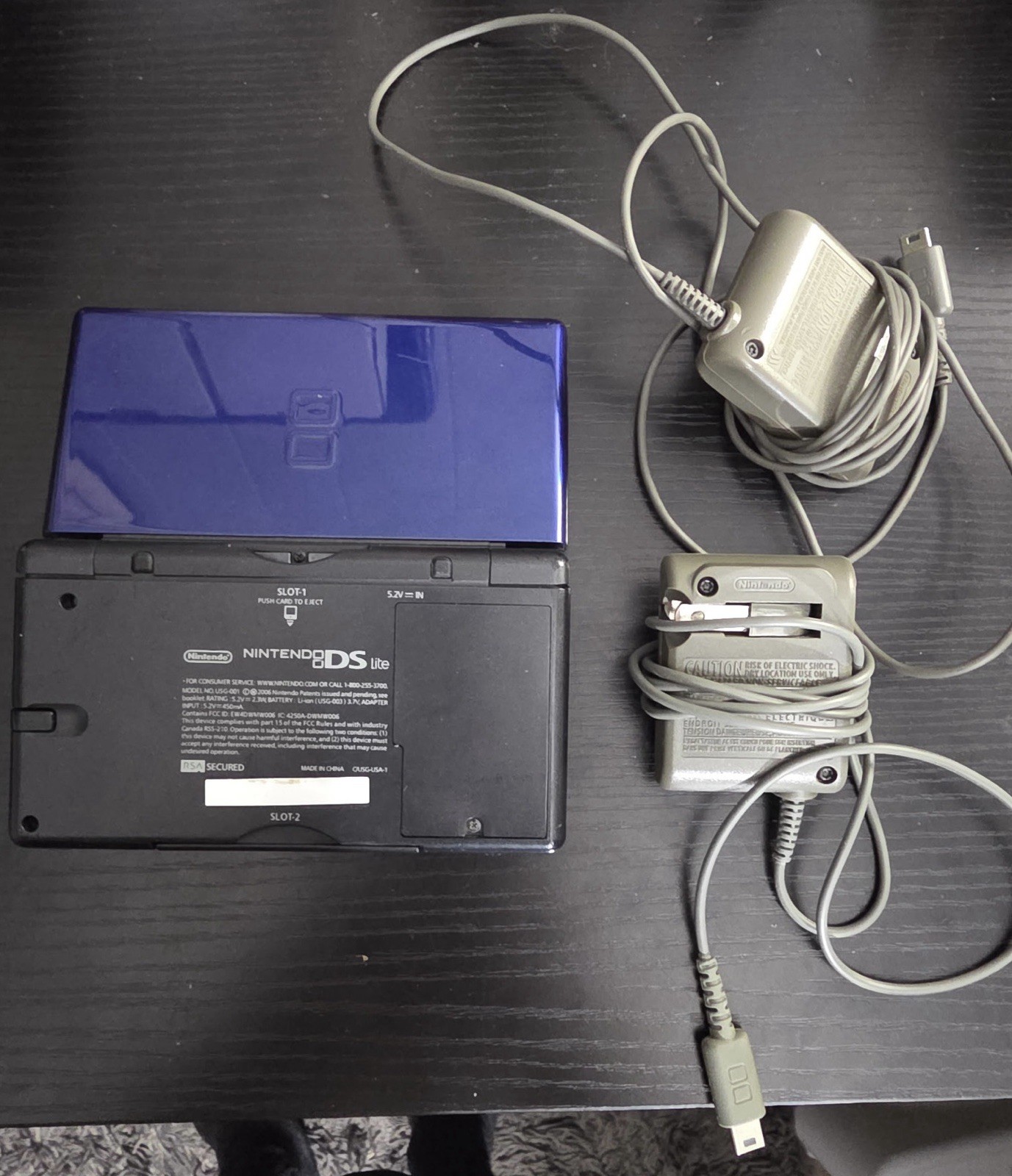 Nintendo DS Lite Bundle w/ Charger, Stylus, DS & GBA Games, Guitar Hero Grip