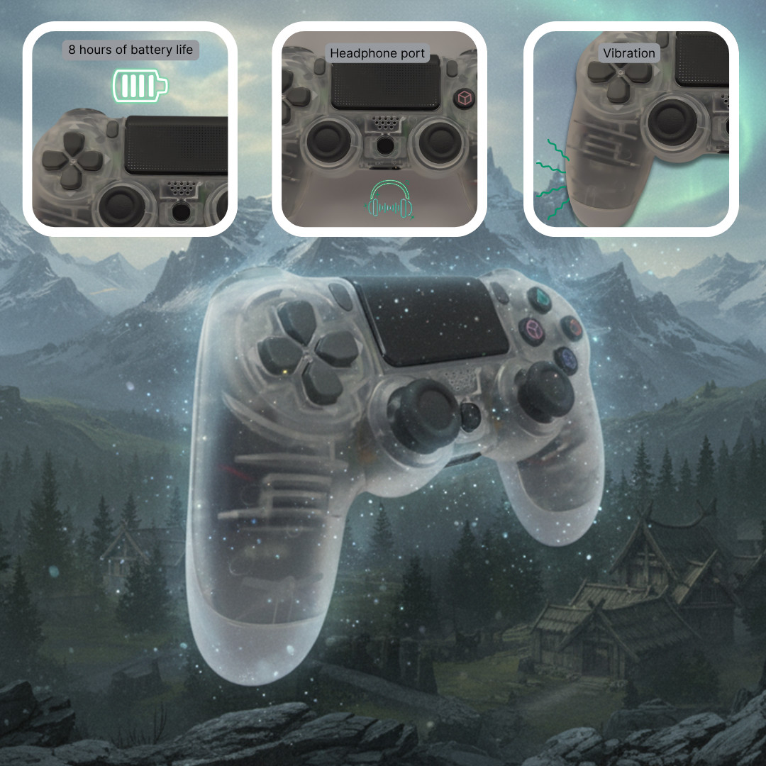 Universal Wireless Game Controller with Bluetooth, Dual Vibration & Free Thumbst