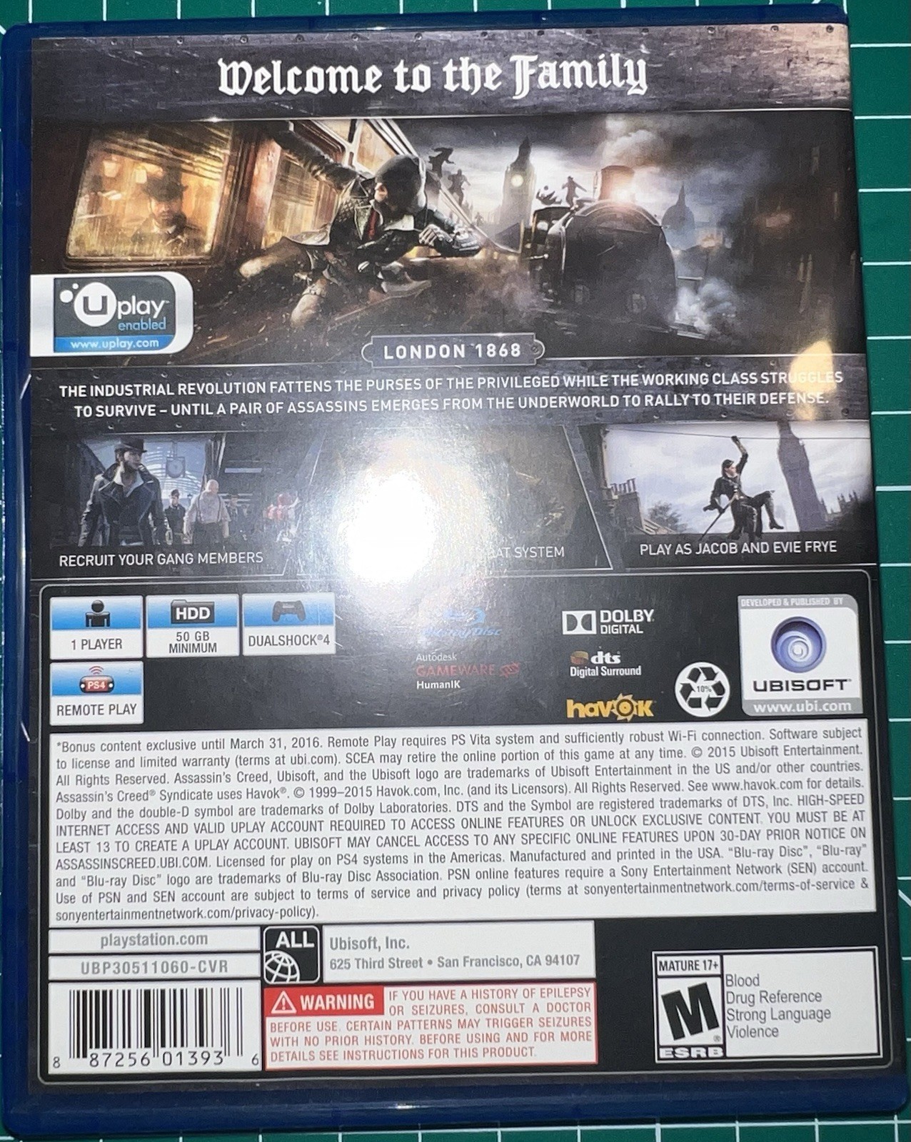 Assassin’s Creed Syndicate – Limited Edition (PS4, 2015) CIB. Tested. Authentic.