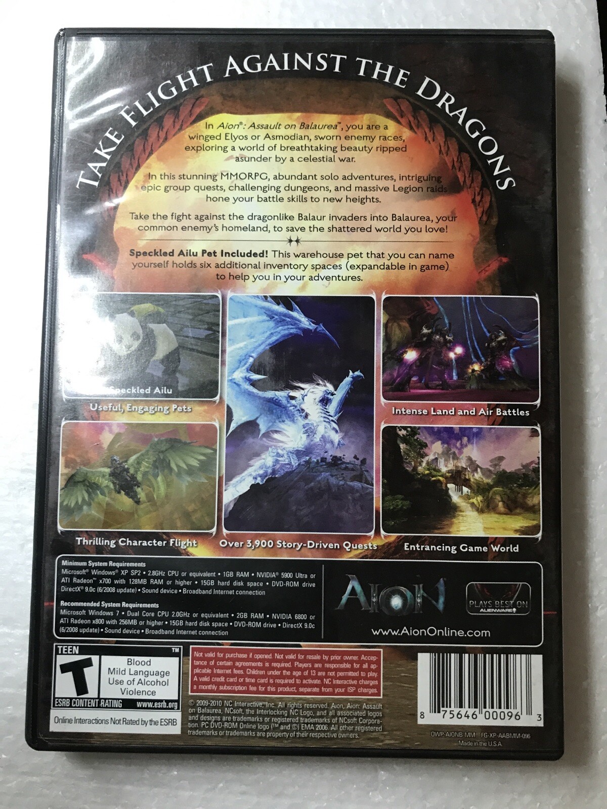 Aion: Assault on Balaurea (PC, 2010) Two Disc Game