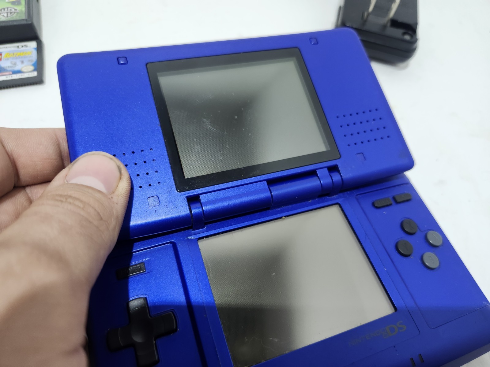 Original Nintendo DS Electric Blue Handheld System Tested Working With Games