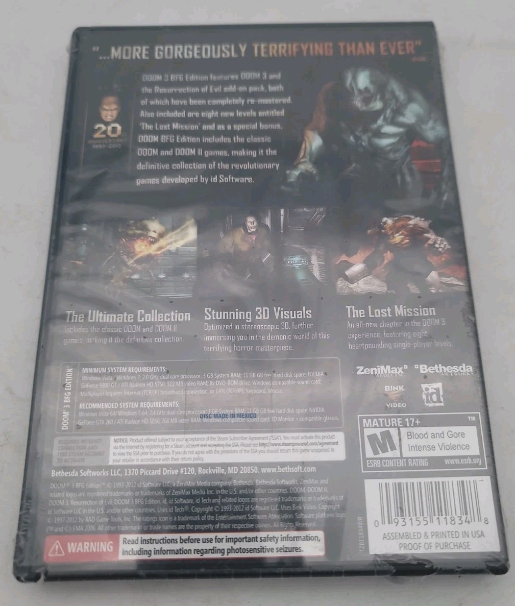 Doom 3 BFG Edition PC New & Sealed