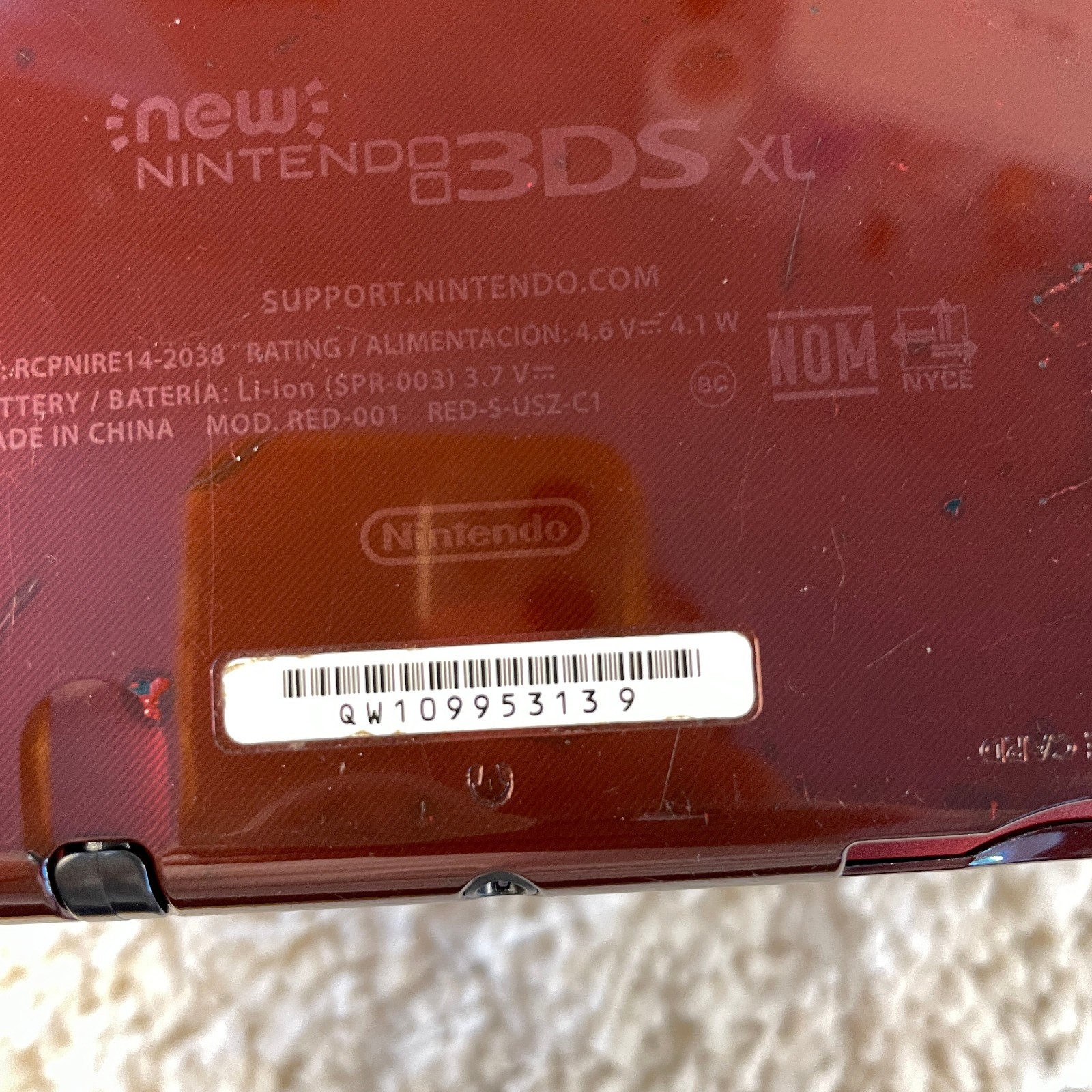 Nintendo “New” 3DS XL Metallic Red Handheld Console System RED-001 Top IPS Works