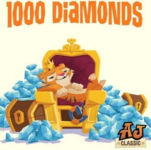 Animal Jam Classic AJC 1000 Diamonds (READ DESCRIPTION BEFORE BUYING)