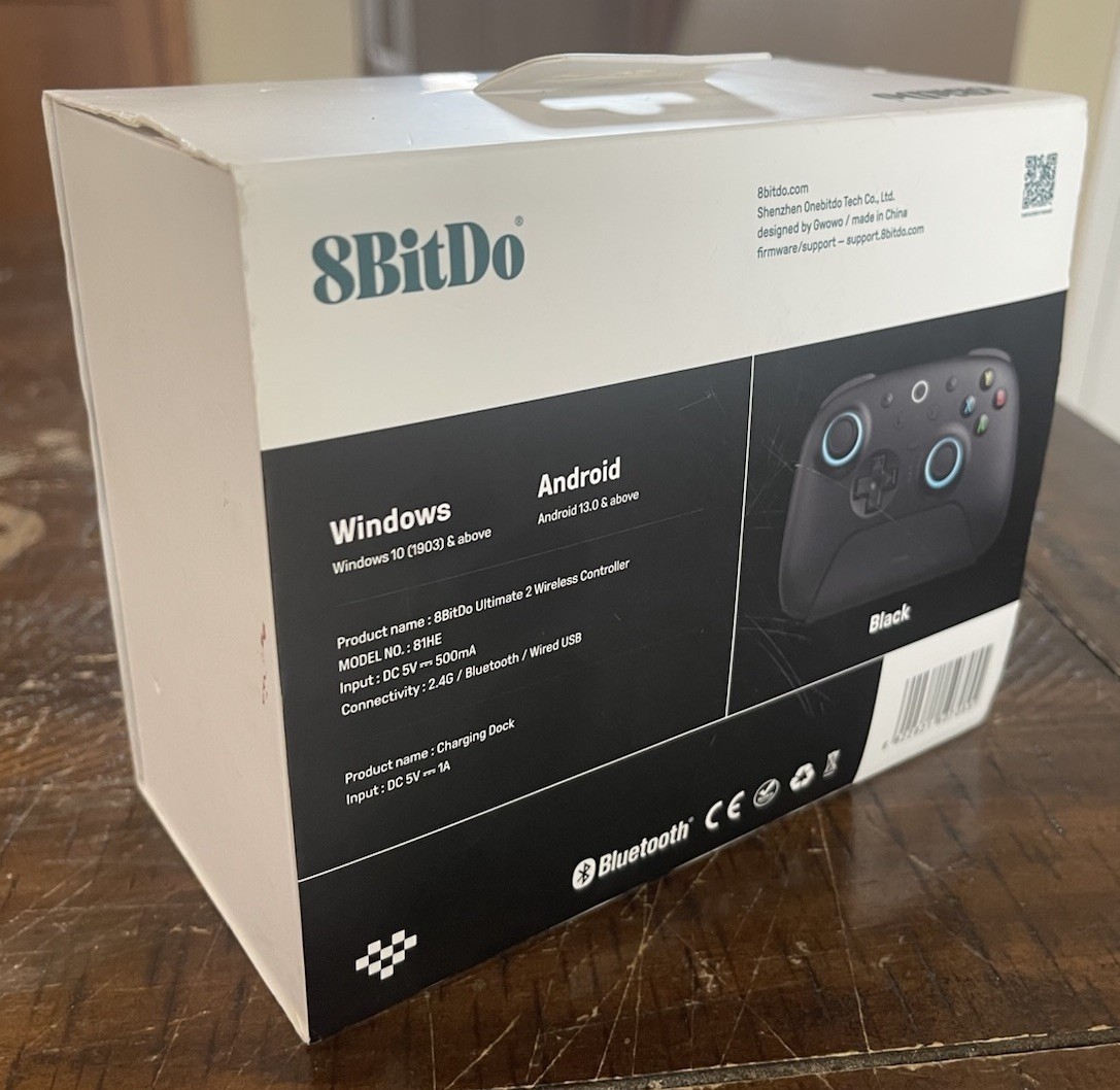 8BitDo Ultimate 2 Wireless Controller for Windows/PC/Apple/Steam/Android – Black
