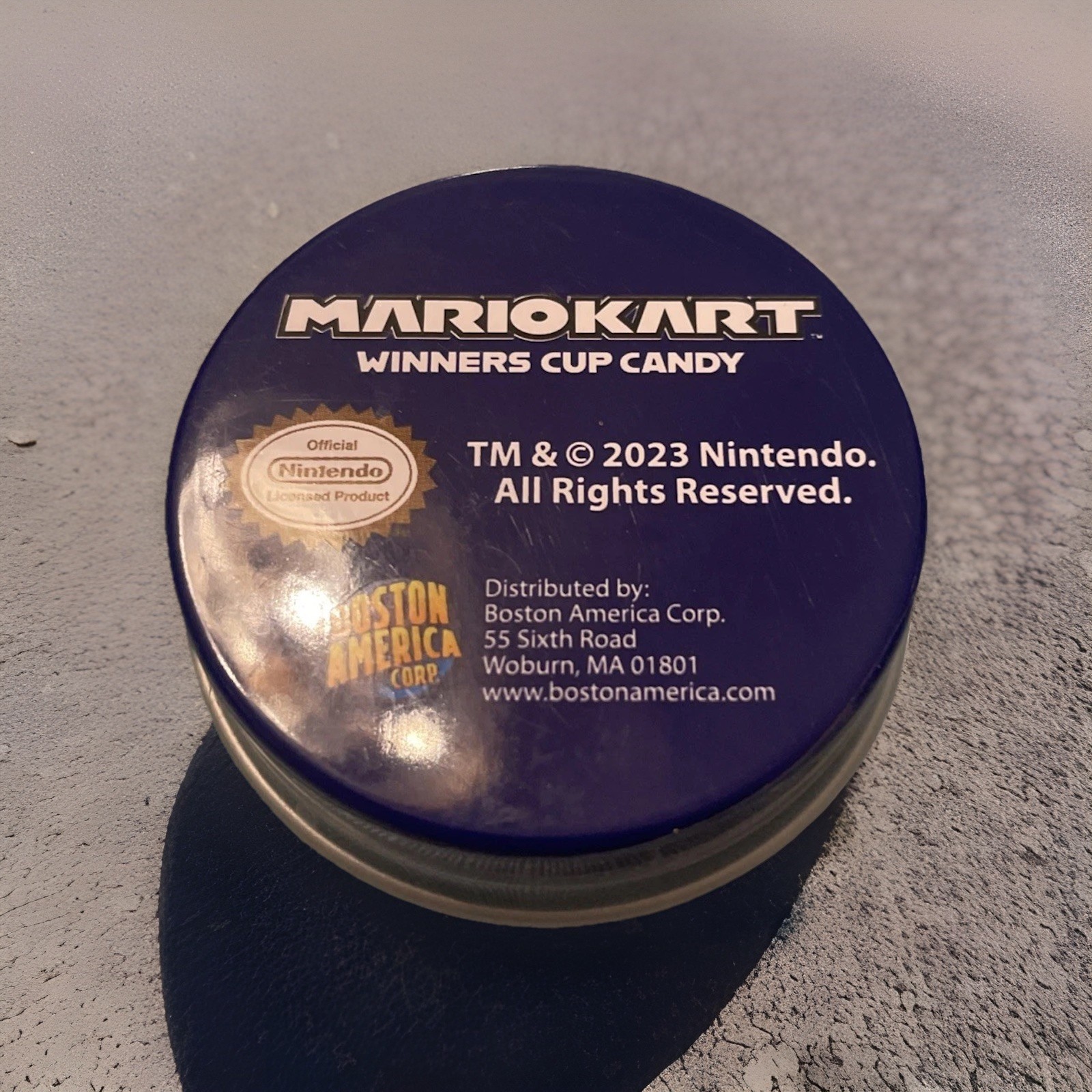 2020 Mario Kart Mystery Star Blue Winners Cup Metal Tin Sealed w/candy 2×0.8in