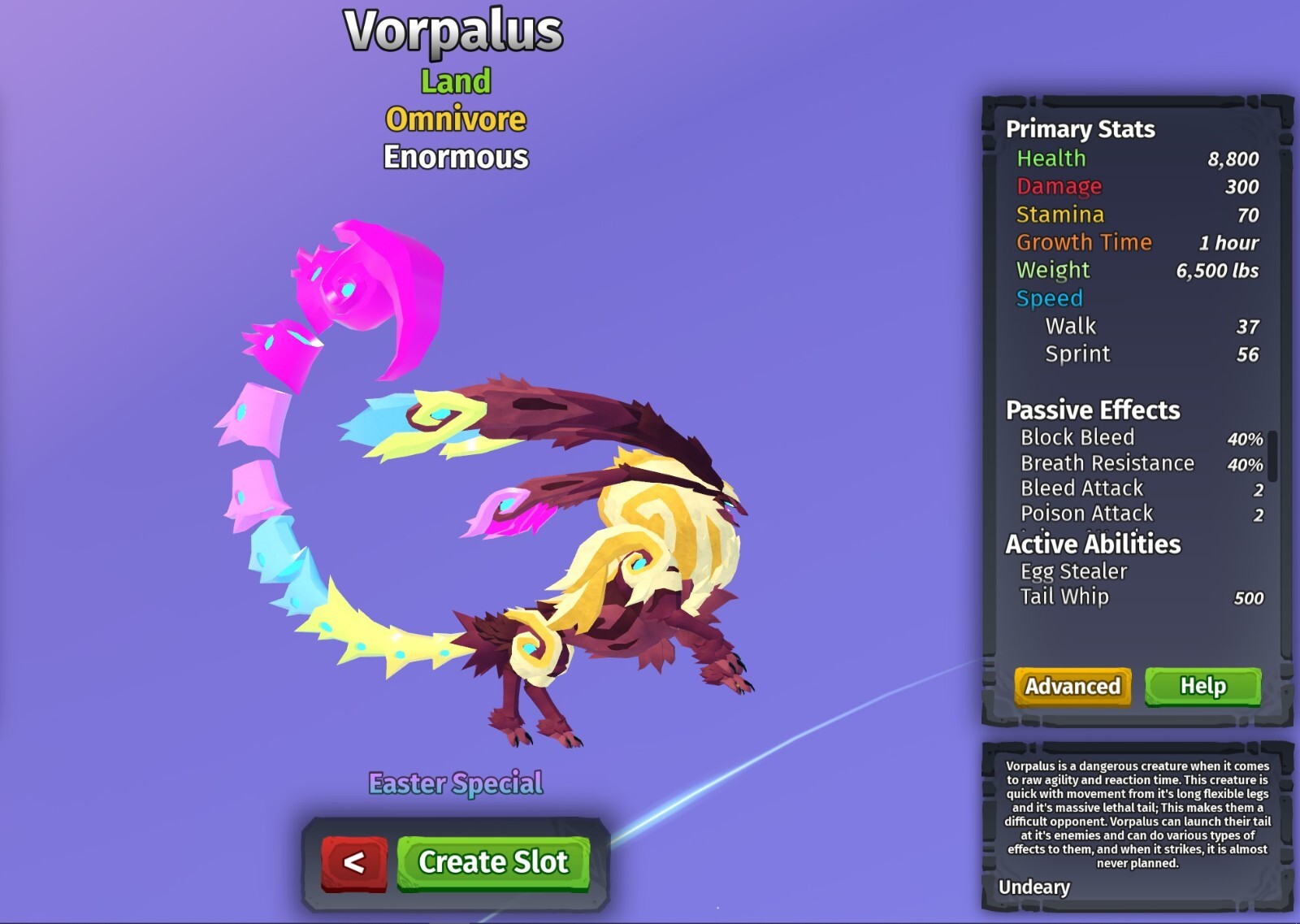 Vorpalus Species | Creatures of Sonaria | Roblox