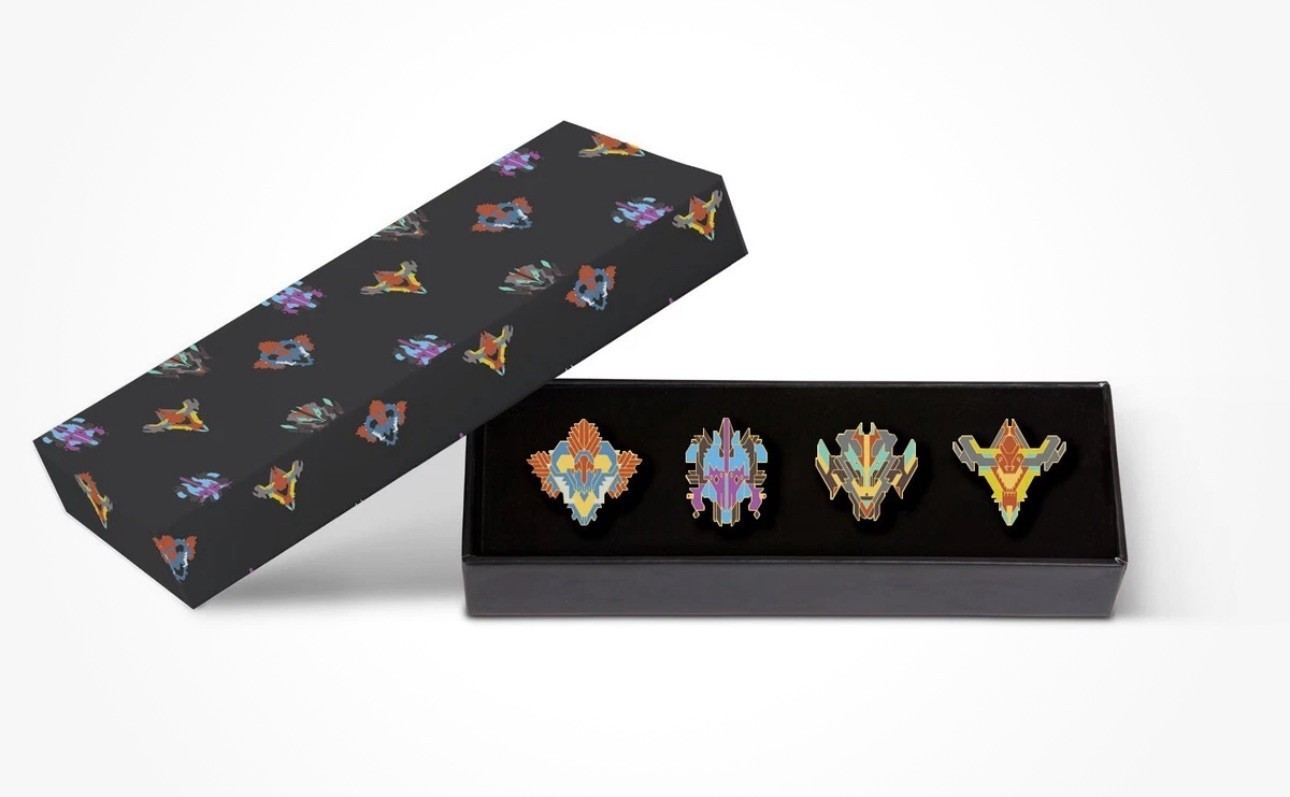 Horizon Forbidden West Tenakth Tribe Tribal Mask Pin Set + Free Aloy Ornament