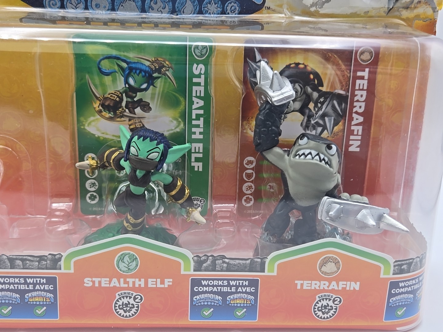 Skylanders Giants 3-Pack Stealth Elf, Terrafin Figures & Cards – Missing Eruptor