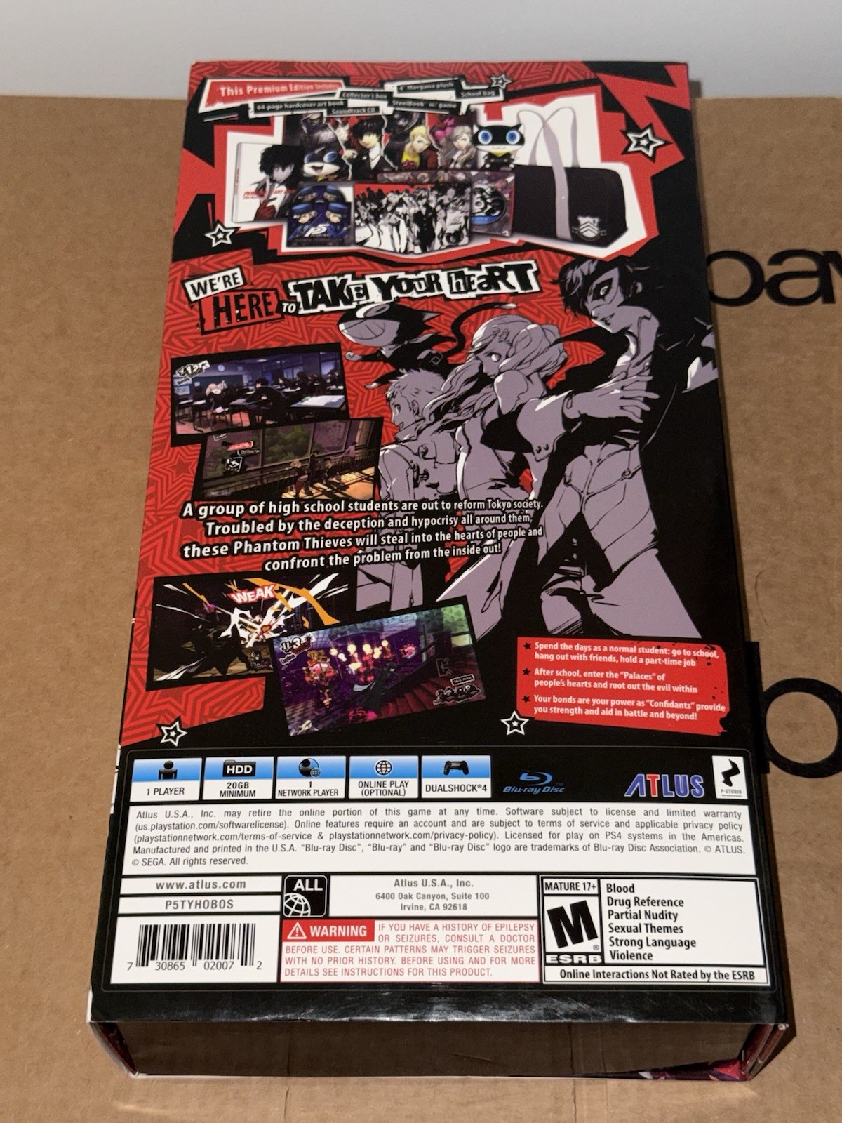 Persona 5 Take Your Heart Premium Edition PS4 NO GAME ALL OTHER ITEMS UNUSED
